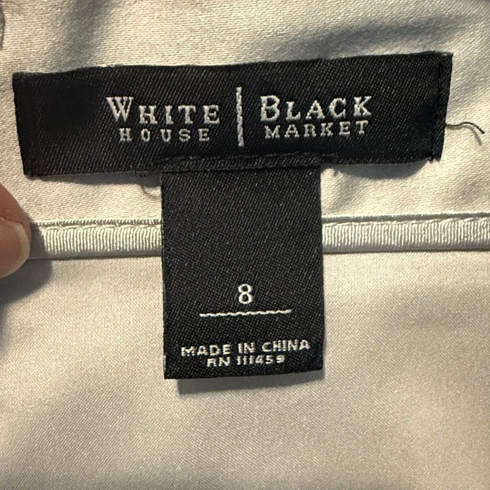 White House Black Market - WHBM sequin silver mini skirt 8 - Picture 2 of 8